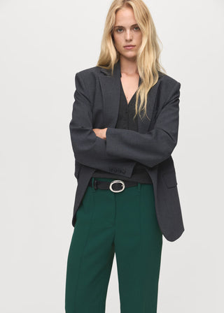 Pantalón Recto Talle Medio con Bolsillos