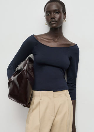 Camiseta Ajustada Cuello Redondo