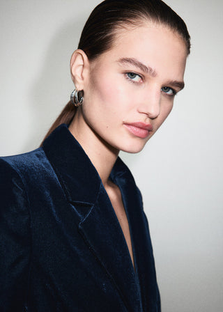 Chaqueta Cruzada con Tejido Terciopelo