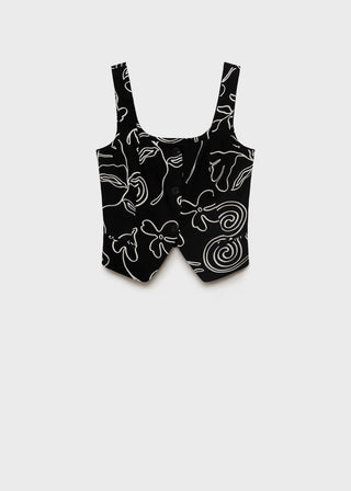 Chaleco de Botones con Estampado Floral