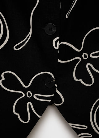 Chaleco de Botones con Estampado Floral