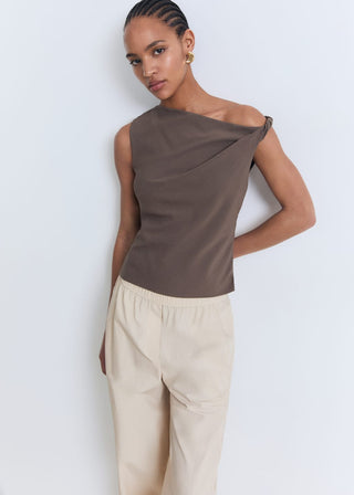 Pantalón Talle Medio con Cintura Elástica