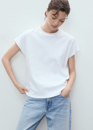 Camiseta Cuello Redondo de Algodón