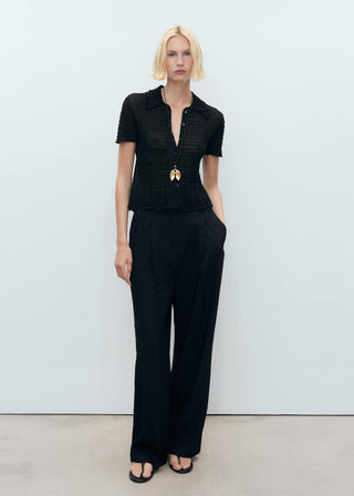 Pantalón Wide Leg con Detalle de Pinzas.