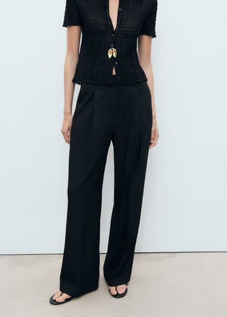 Pantalón Wide Leg con Detalle de Pinzas.