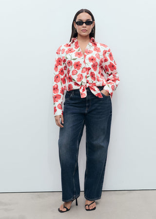 Camisa Manga Larga con Estampado Floral
