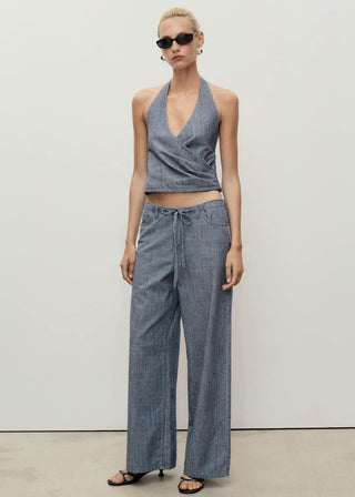 Jeans Wide Leg con Cinturón.