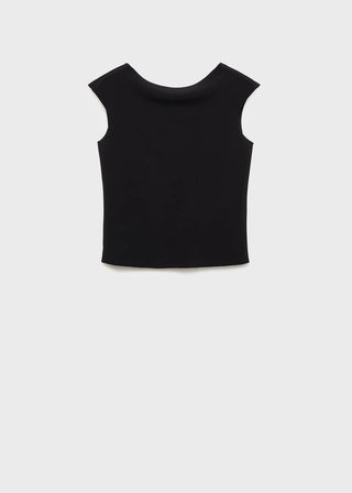 Blusa Manga Corta con Espalda Abierta
