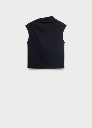 Camiseta Cuello Asimétrico con Fruncido.
