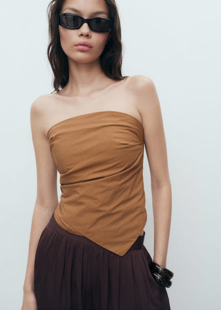 Blusa Asimétrica con Escote Palabra de Honor