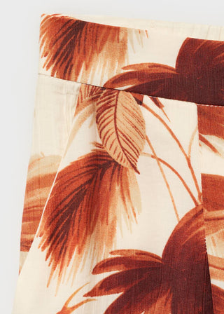 Pantalón Recto con Estampado de Palmeras.