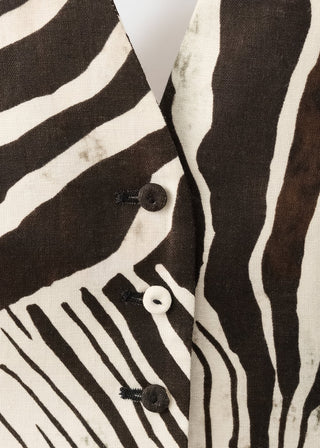 Chaleco de Lino Estampado Animal Print.