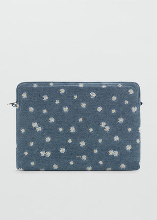 Funda Denim con Bordado Floral