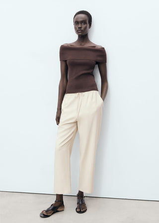 Pantalón Crop con Cintura Elástica
