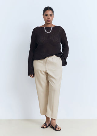 Pantalón Crop con Cintura Elástica