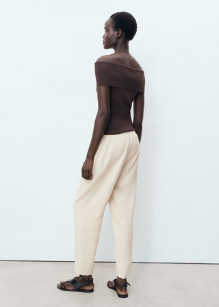 Pantalón Crop con Cintura Elástica