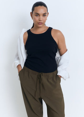 Pantalón Crop con Cintura Elástica