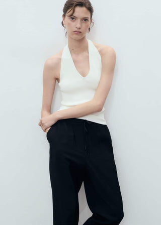 Pantalón Crop con Cintura Elástica