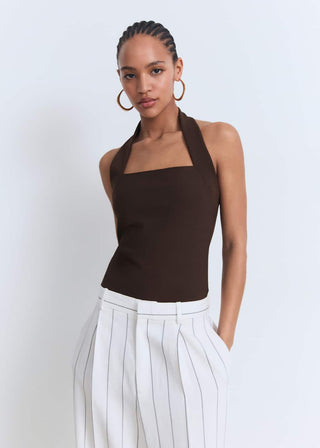 Blusa Escote Halter con Espalda Abierta