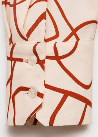 Camisa Manga Larga con Estampado Abstracto
