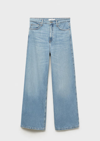 Jeans Wide Leg Talle Alto con Bolsillos.