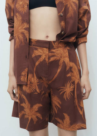 Bermudas con Estampado de Palmeras