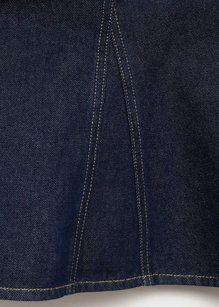 Blusa Denim con Detalle Peplum.