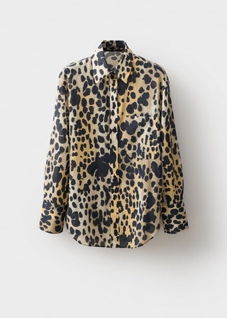 Camisa Manga Larga con Estampado Animal Print.
