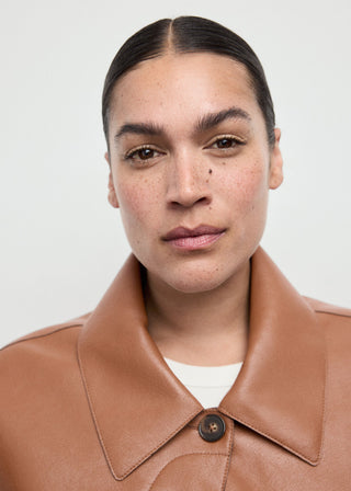 Chaqueta Efecto Piel con Bolsillos