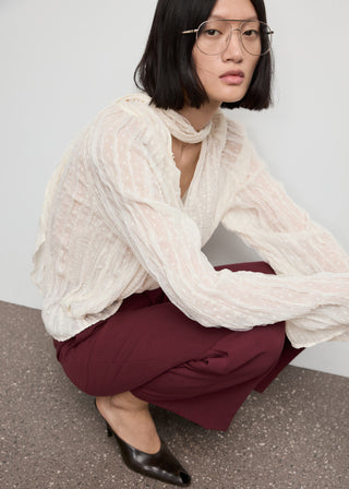 Pantalón Recto Talle Alto con Bolsillos