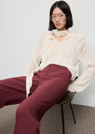 Pantalón Recto Talle Alto con Bolsillos