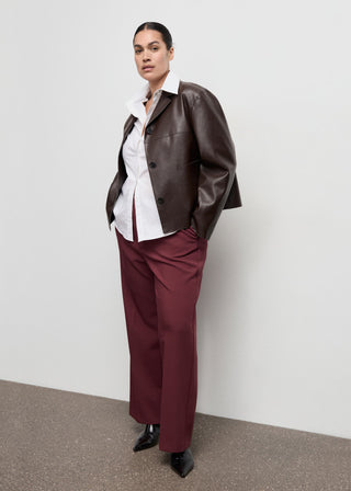 Pantalón Recto Talle Alto con Bolsillos