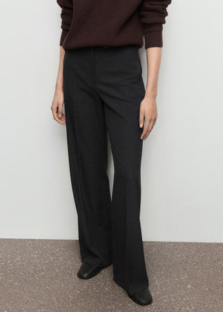 Pantalón Recto Talle Medio con Bolsillos