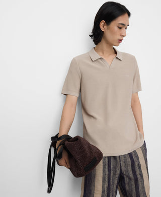 Polo Manga Corta Cuello V Tejido Canalé
