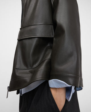 Regular Fit Faux Leather Jacket