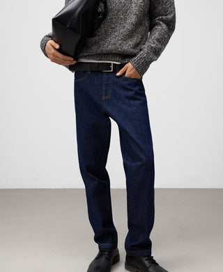 Jeans Rectos Talle Alto con Bolsillos