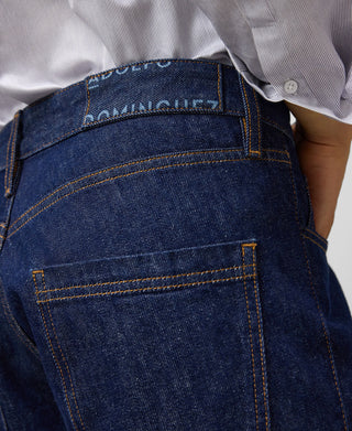 Jeans Barrel Talle Alto con Bolsillos