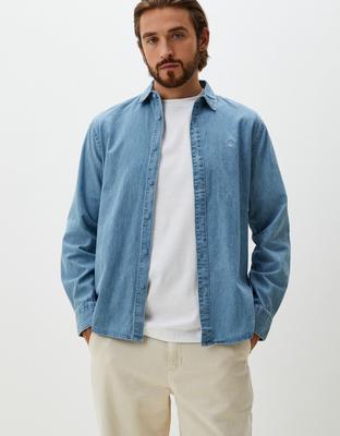 Camisa Denim con Logo Bordado