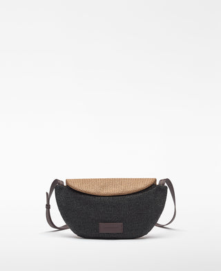 Bolso Riñonera con Textura de Rafia
