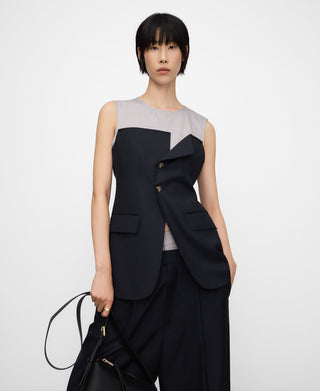 Blusa Efecto Doble Prenda con Bolsillos