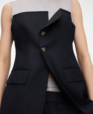 Blusa Efecto Doble Prenda con Bolsillos