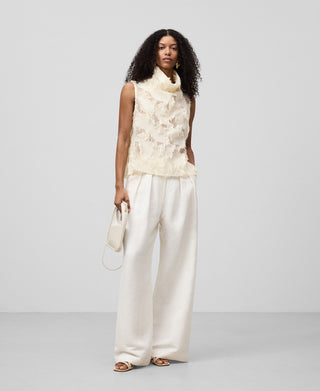 Blusa Semitransparente con Flecos
