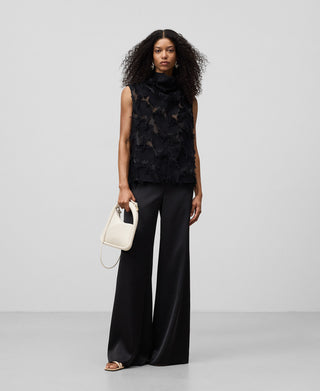 Blusa Semitransparente con Flecos