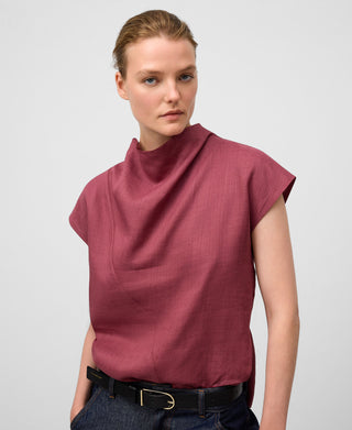 Blusa Cuello Drapeado con Cremallera