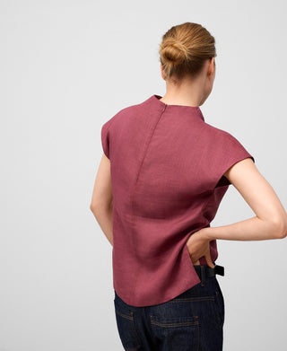 Blusa Cuello Drapeado con Cremallera