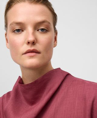 Blusa Cuello Drapeado con Cremallera