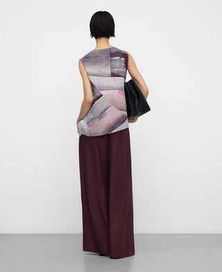 Camisa sin Mangas Asimétrica con Estampado