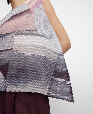 Camisa sin Mangas Asimétrica con Estampado