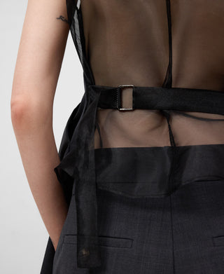 Blusa sin Mangas con Pieza Superpuesta