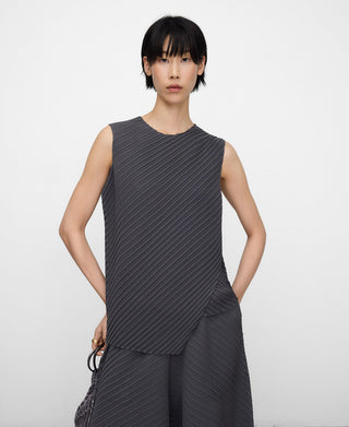 Blusa Asimétrica con Tejido Crinkle
